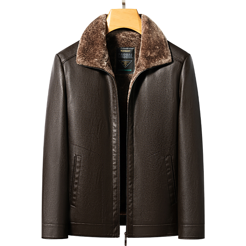YN-2367 Jaqueta de couro natural masculina integrada de pele de outono e inverno, top slim fit elegante, artefato quente masculino de alta qualidade