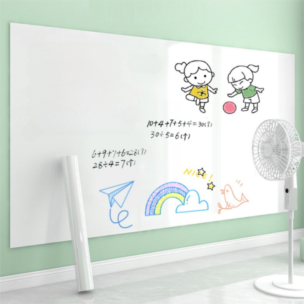 Nouveau tableau blanc électrostatique autocollant réutilisable en PP, tableau de dessin et de graffiti pour l'enseignement, tableau blanc effaçable amovible pour la maison