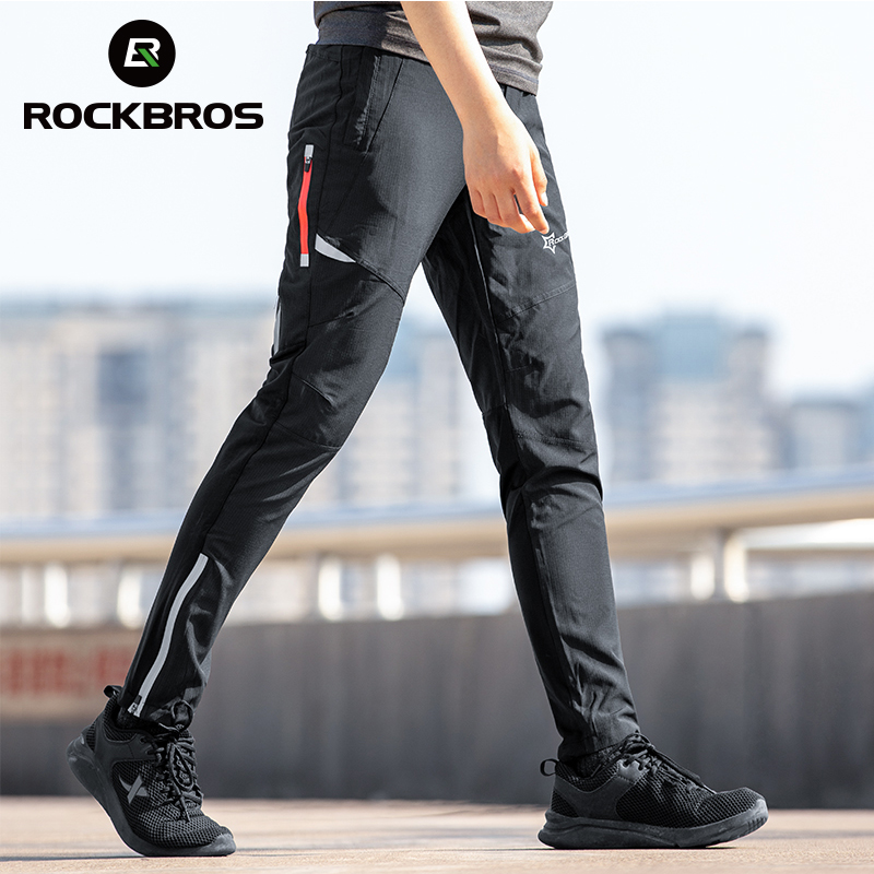 ROCKBROS Calças de Ciclismo Primavera Verão Homens Mulheres Calças de Bicicleta Respiráveis ​​Alta Elasticidade Corrida Ao Ar Livre Pesca Calças Esportivas
