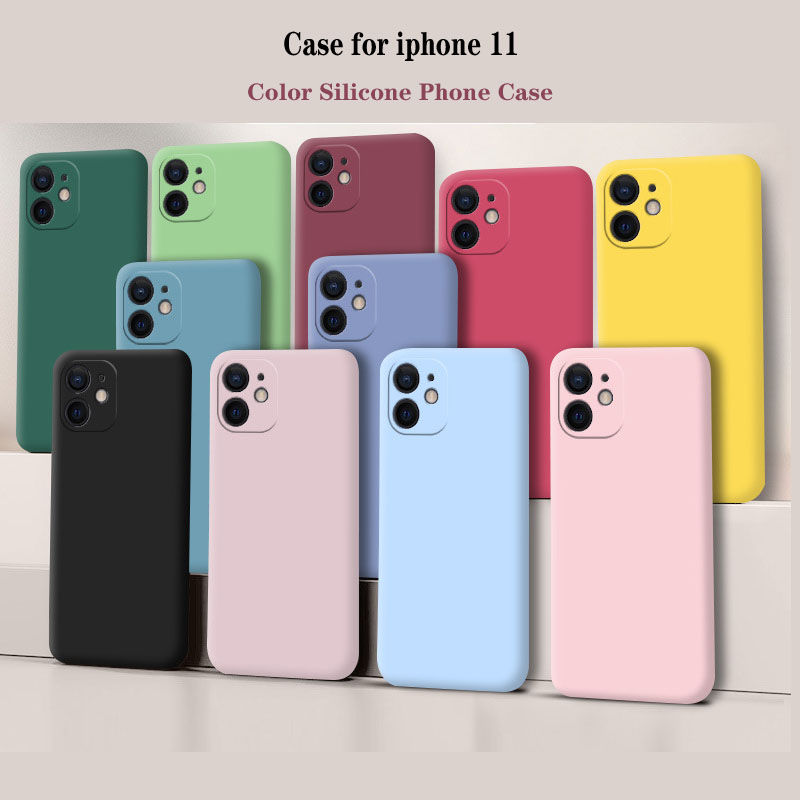 Voor iPhone 11 Fundas Originele Case Voor iPhone 11 iPhone 11 Schokbestendig TPU Vloeibaar Silicium Beschermende Telefoon Achterkant Case