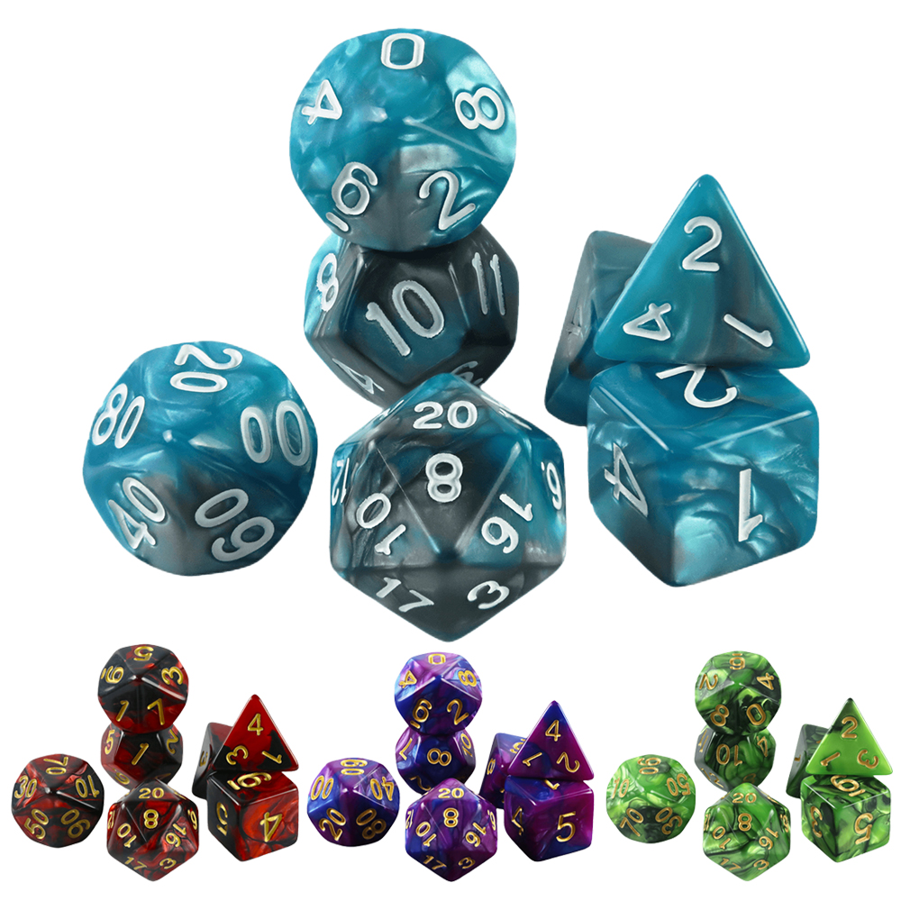 DND サイコロセット 7 個ミキシングカラー多面体サイコロ DND RPG 数学教育プレイ卓上ゲーム用