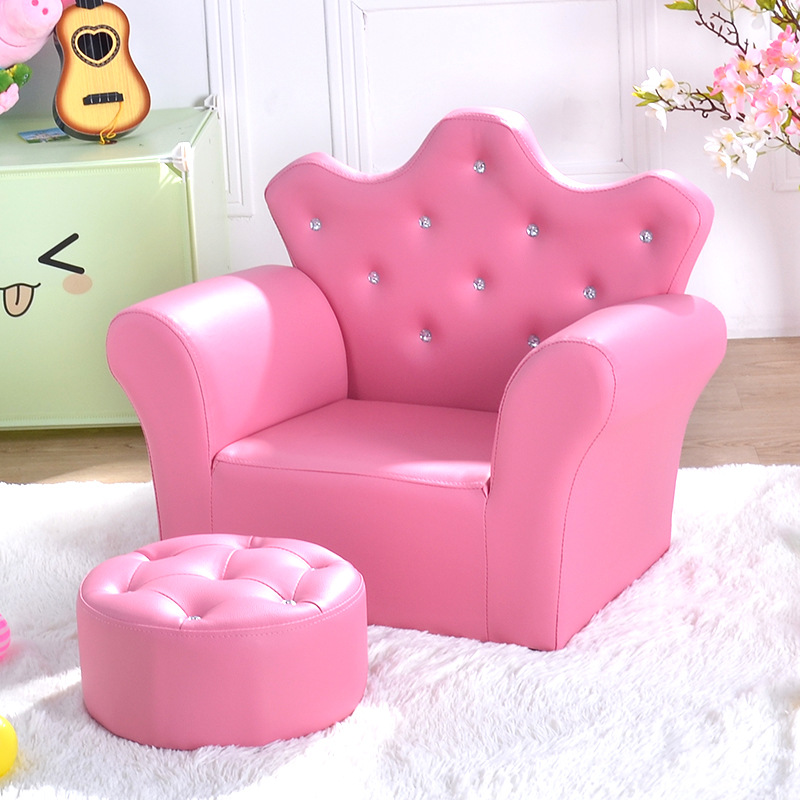 LazyChild-Sofá infantil com coroa de fivela, fezes, móveis estilo coreano, moda, móveis de alta qualidade, aniversário