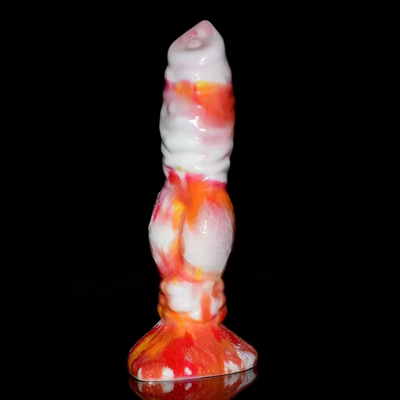 YOCY Dildo Hewan Serigala Silikon Mainan Penis Ayam Palsu Anjing Realistis Lembut untuk Toko Seks Masturbasi Fantasi Warna-warni Lesbian