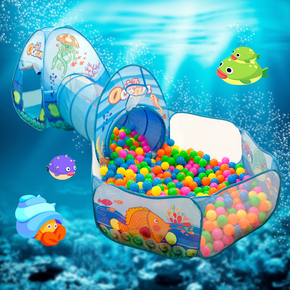 3-in-1-Ballbecken für Kinder, Baby-Ballon-Laufstall, tragbares Kinderzelt, Bällebad, Krabbeltunnel, Kinderspielplatz, Hof, Zimmer, Pool, Geschenk
