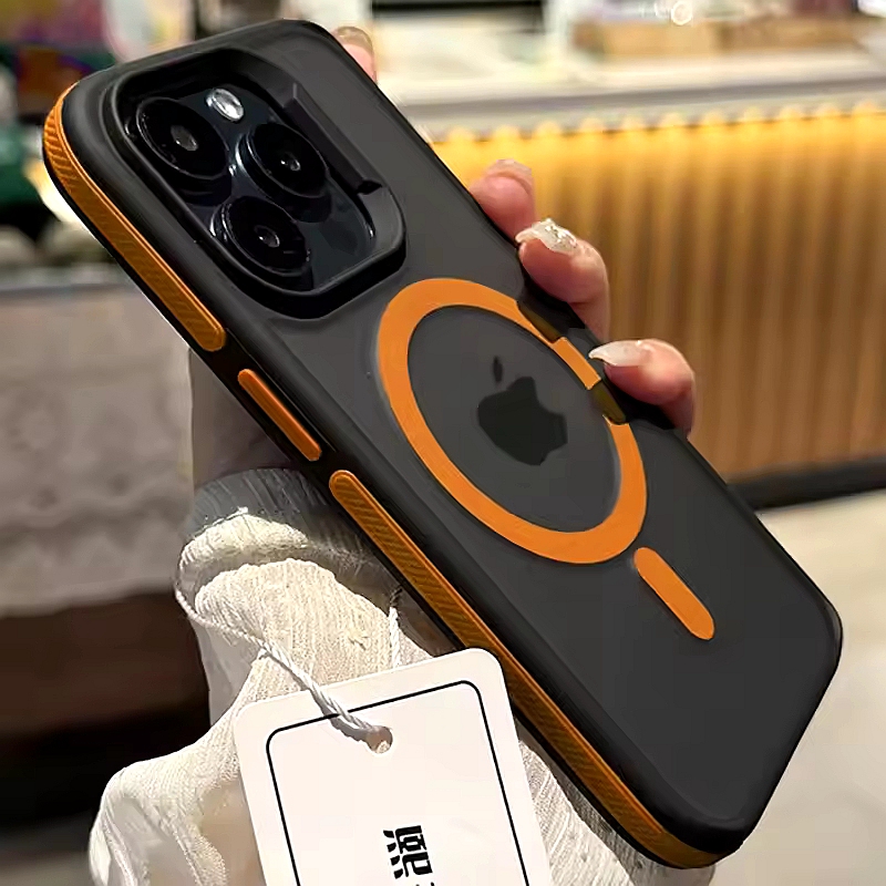 高級マットアーマー iPhone 16 15 14 11 12 13 Pro Max Plus Magsafe対応 マグネット式バンパー背面ケース カバー