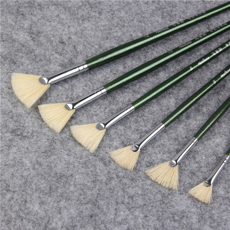6 Cái/bộ Túi Rút Lợn Tóc Cho Hình Dạng Quạt Tranh Bút Nghệ Sĩ Vẽ Tranh Sơn Dầu Cọ Nghệ Thuật Đồ Dùng Văn Phòng Phẩm Miễn Phí Vận Chuyển
