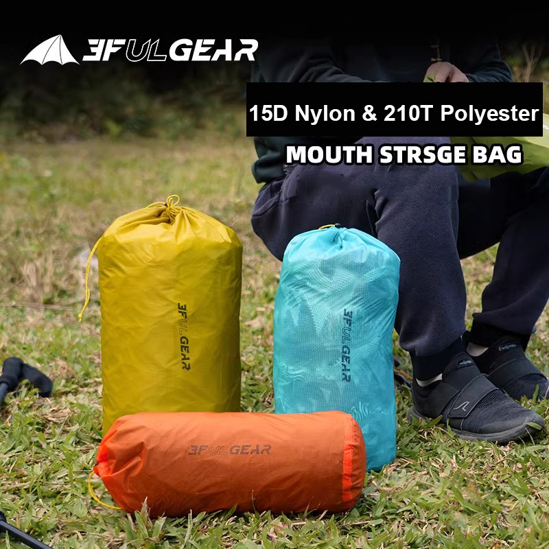 3f ul gear saco de armazenamento ultraleve 15d náilon silicone bolsa saco de compressão à prova dwaterproof água portátil acampamento viagem diversos saco