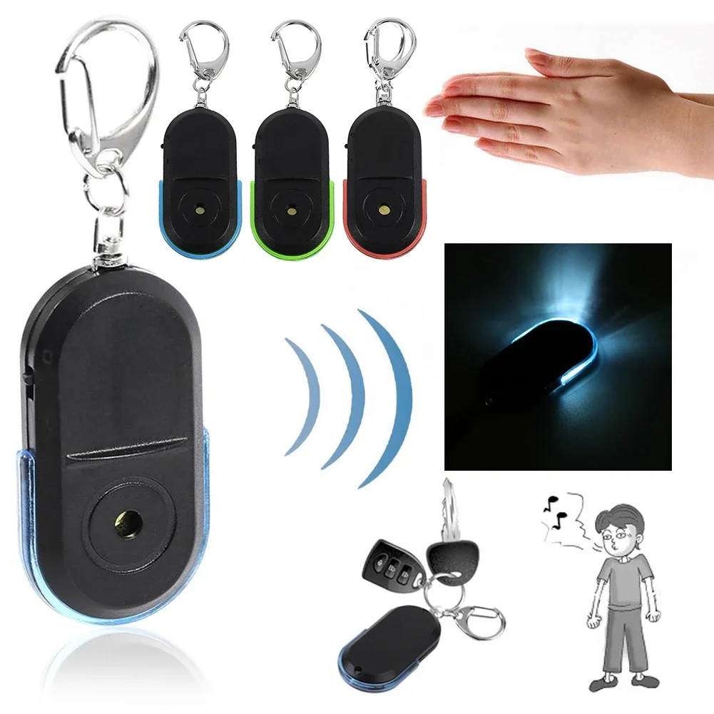 Localisateur de clé d'alarme Anti-perte sans fil, 10m, son de sifflet avec lumière LED, Mini détecteur de clé Anti-perte, vente en gros