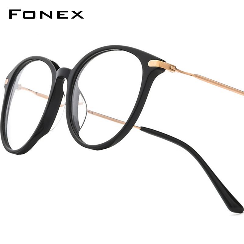 FONEX ацетатные титановые очки в оправе, женские брендовые дизайнерские винтажные круглые очки в стиле ретро, мужские очки, японские очки 85669