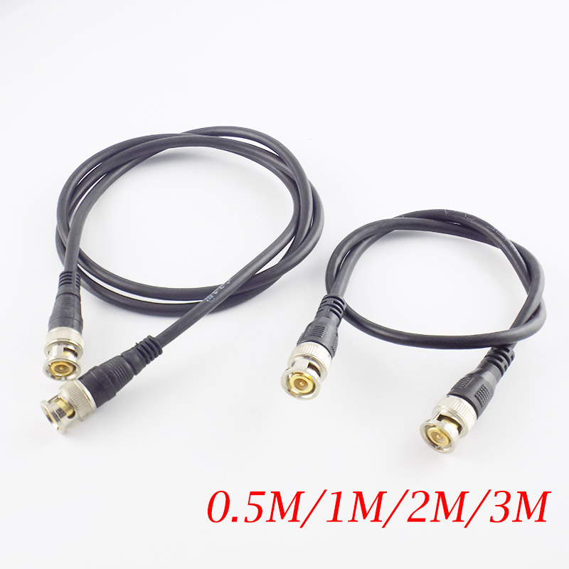 Câble adaptateur BNC mâle à mâle pour caméra de vidéosurveillance, connecteur BNC, accessoires, 0.5M/1M/2M/3M