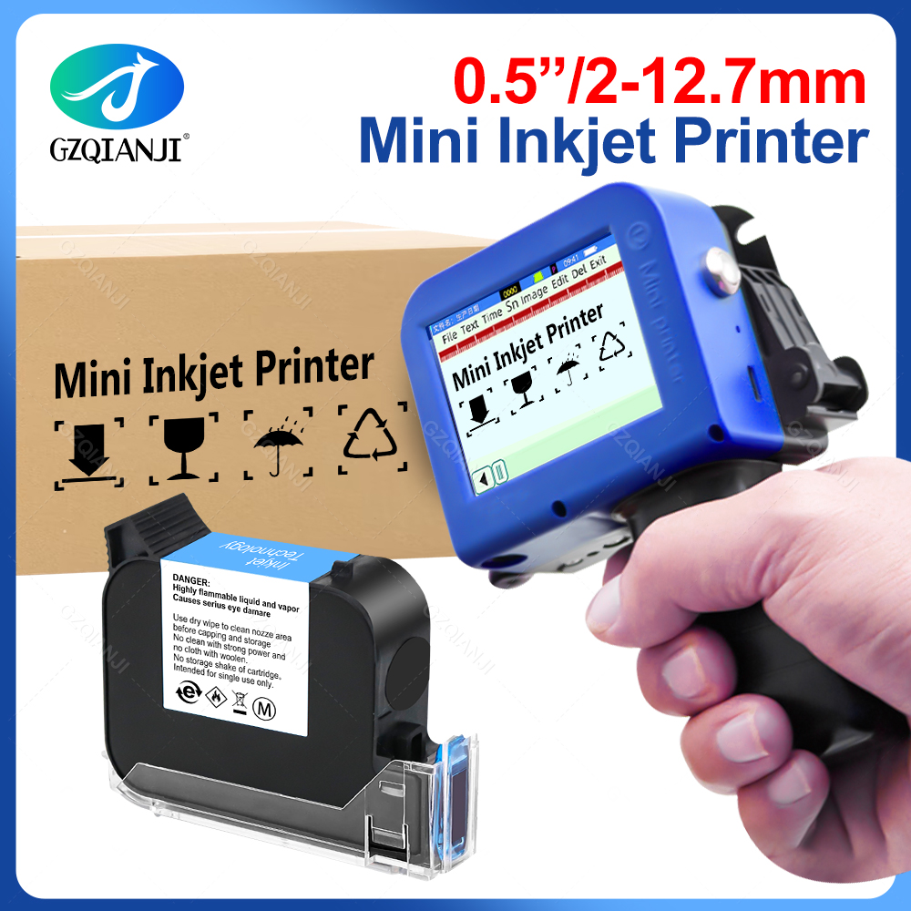 2-12.7mm ポータブルハンドヘルドミニインクジェットプリンター テキスト QR バーコード 画像 バッチ番号 ロゴ 有効期限 ラベル印字機 28言語対応