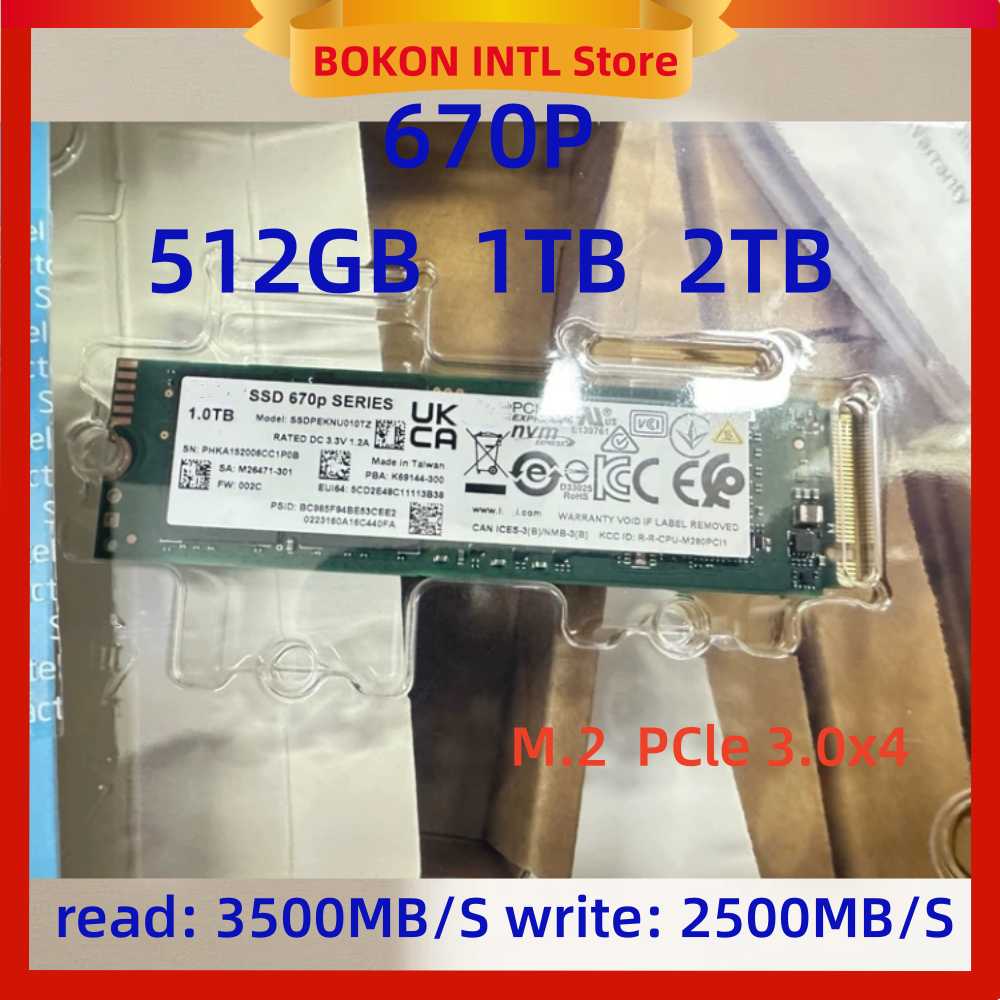 Nouveau disque SSD d'origine 670P 512GB 1TB 2TB M.2 Pcle3.0 2280 NVMe pour disque dur Solidigm SK Hynix et Intel PC