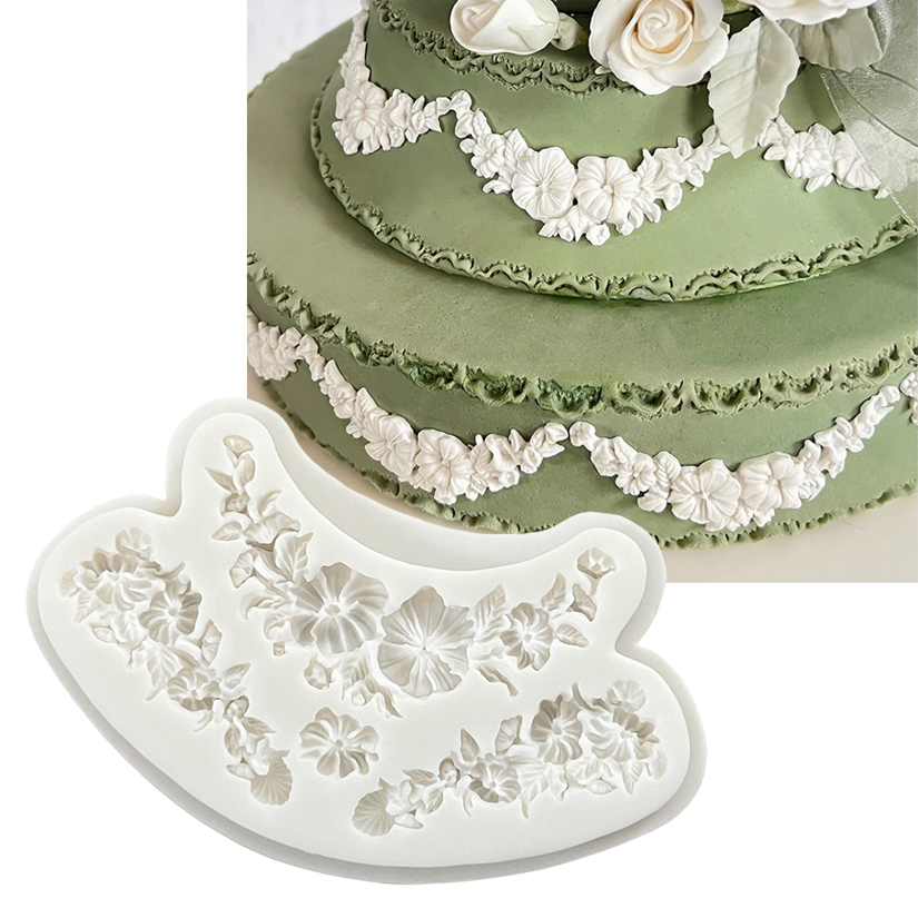 Forma Silikonowa do Pieczenia Ciast \"Morning Glory\", Forma do Czekoladek, Babeczek, Fondantu, Narzędzia do Dekoracji Tortów