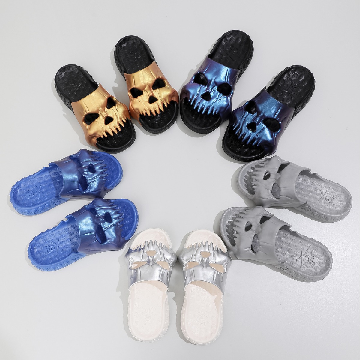 Halloween Platform Skull Platform Slipper Demon Home Cloud Summer Beach Sandal Slides Flip Flops Men Women Soft House Shoes Flat