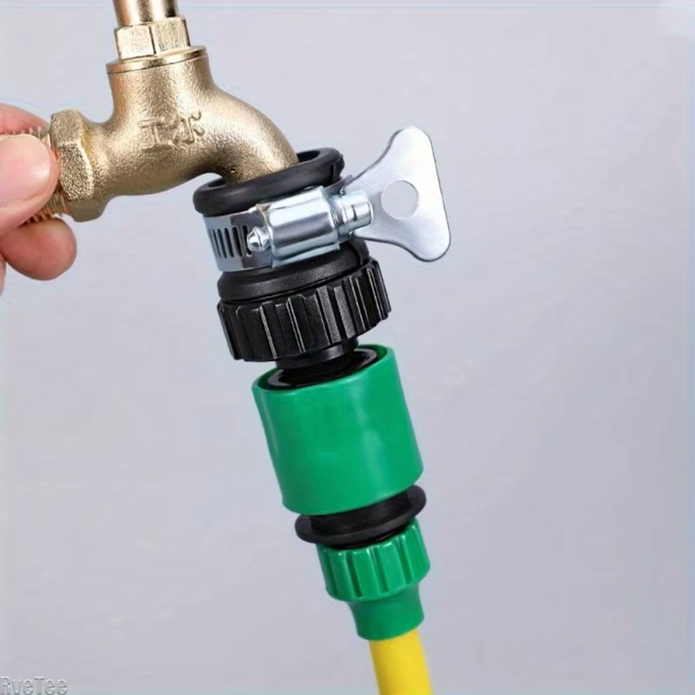 Universele waterkraanadapter, snelkoppeling van kunststof slangfitting, kraanaansluiting voor autowassen en tuinirrigatie, Europees