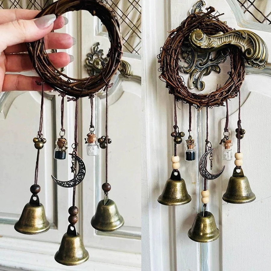 1 stuk Heksenbeschermingshanger Metalen bel Deurgreep Raamkozijn Balkon Veranda Tuindecoratie Halloween Kerstlocatie Decoratie