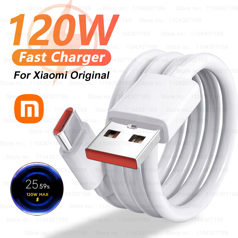 オリジナル120W USBターボ急速充電ケーブル Xiaomi mi 17 15 14 13 12 11 6A 67W Type Cケーブル Redmi Note 10 9 8 7 Pro K70 Poco対応
