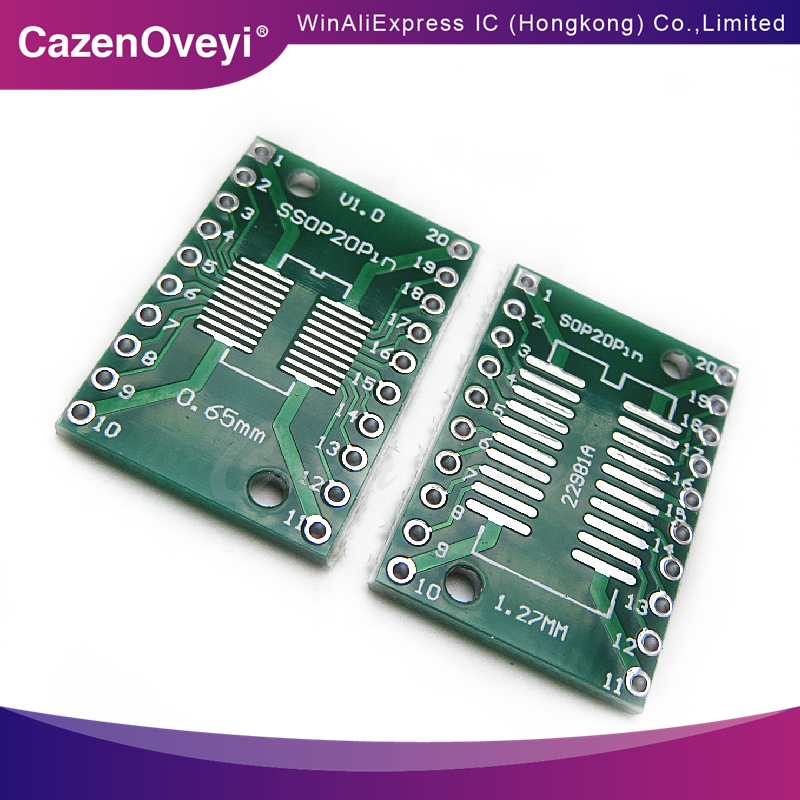 Placa adaptadora SOP20, SSOP20, TSSOP20, SMD a DIP en línea de 0,65/1,27mm, 10 unidades