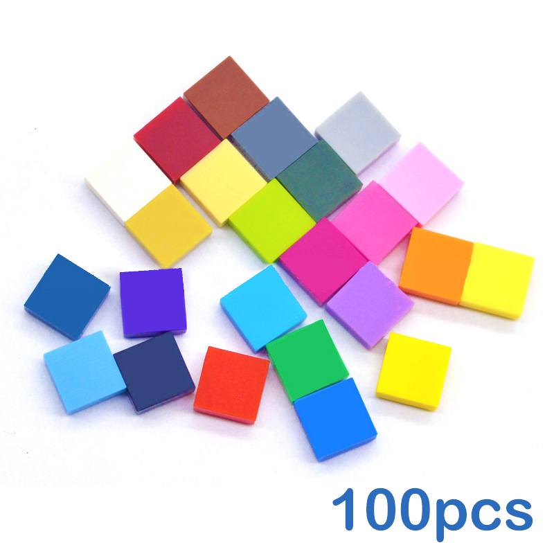100pcs DIY Building Blocks อิฐ Smooth 1x1 24 สีสร้างสรรค์การศึกษาขนาดของเล่นเด็กใช้งานร่วมกับแบรนด์