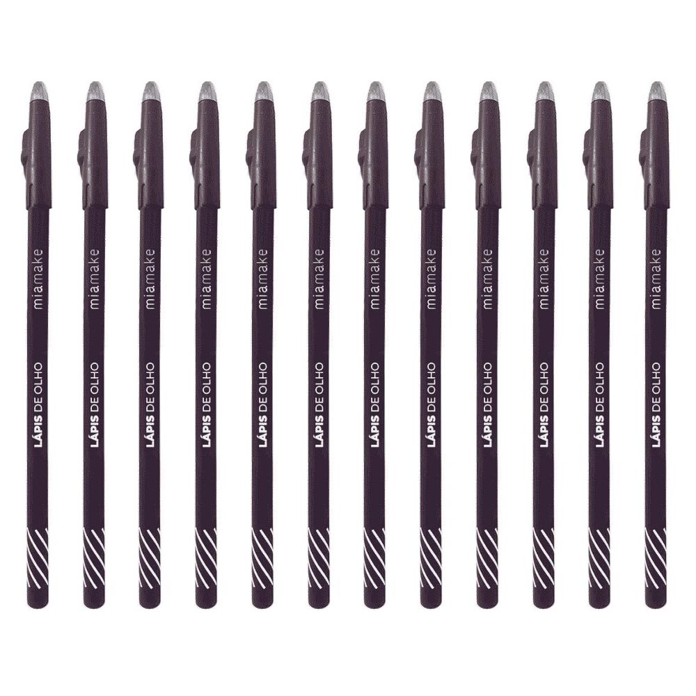 Package w/12 Brown Eye Pencil with Mia Make 283 Sharpener