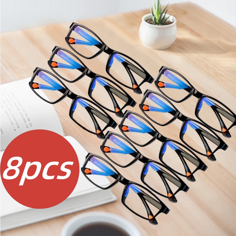 8PCS Uomo Occhiali da lettura per uomo Donna Occhiali presbiti ultraleggeri unisex Lenti ottiche +1.0 +1.5 +2.0 +2.5 +3.0 +3.5 +4.0
