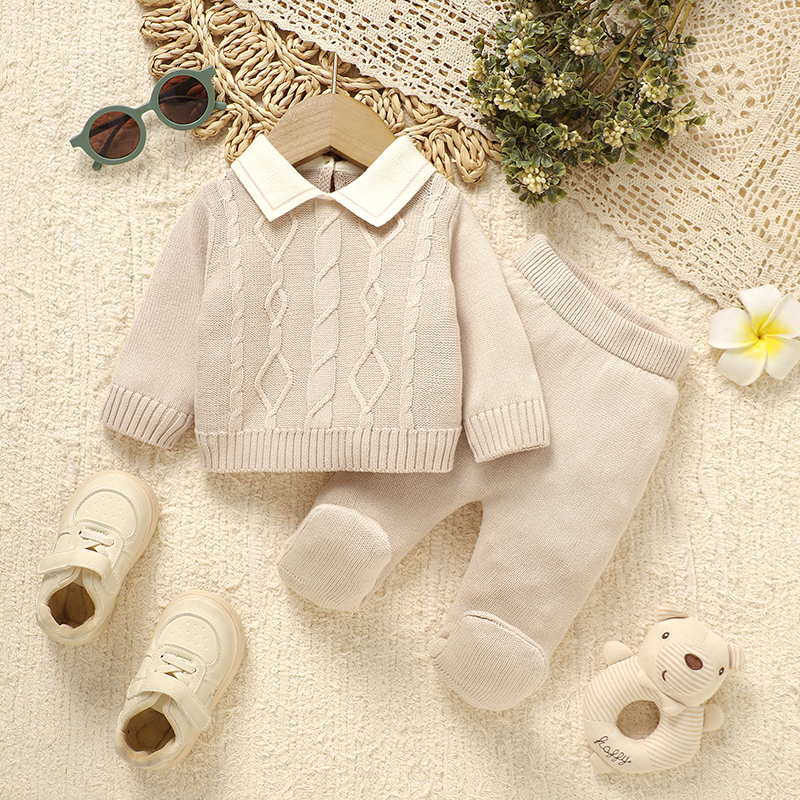 Winter Baby Clothes Casual Outwear Long Sleeve Sweater Shirts Tops+Leggings Outfits Sets for Newborn Boys 0-9m Infant Tracksuits