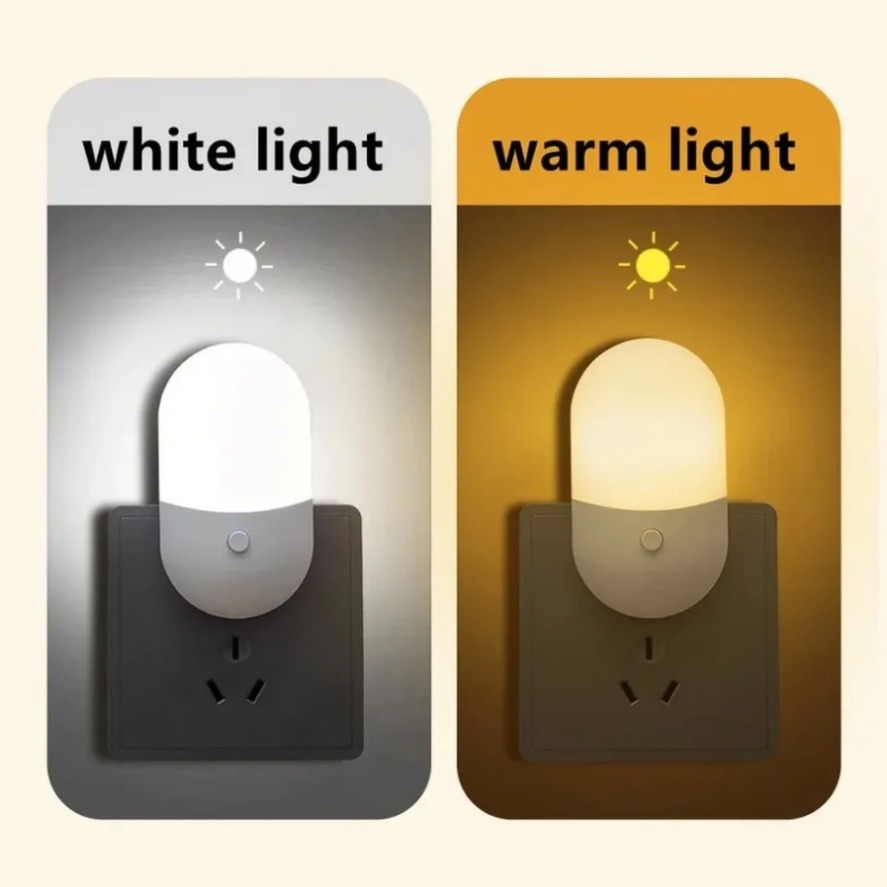 Mini lámpara de luz nocturna LED con enchufe UE/EE. UU., iluminación con Sensor para habitación de niños, luces de dormitorio, lámpara de noche con enchufe navideño