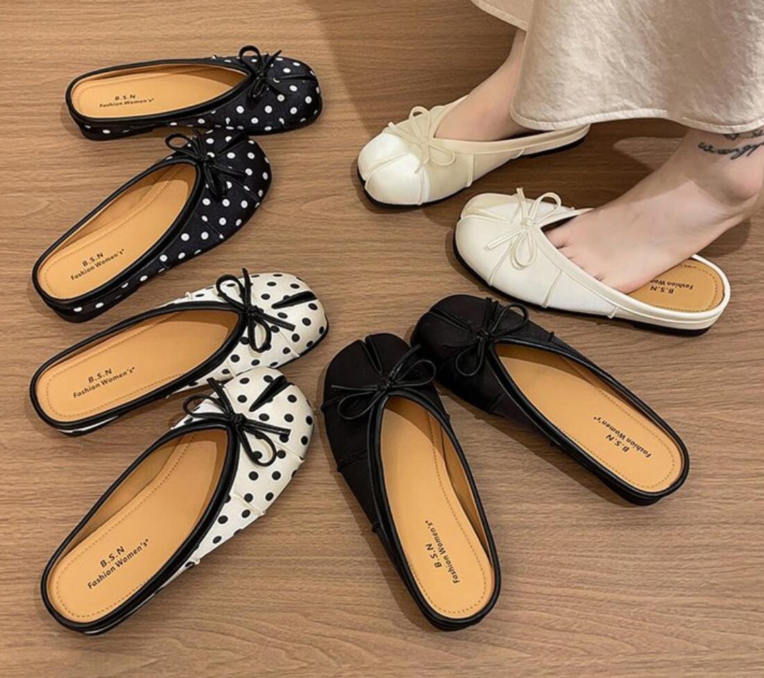 Mode Vlinderknoop Split Toe Slippers Dames Tabi Ninja Ballet Flats Comfortabele Loafers Dames All-match Muilezels Schoenen