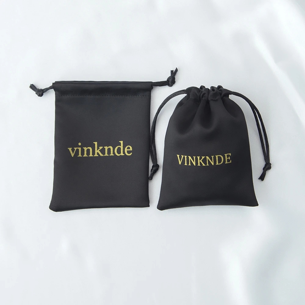 50 Buah Tas Penyimpanan Hadiah Perhiasan Sutra Logo Kustom Tas Permen Cincin Satin Tali Pesta Natal Hadiah Pernikahan Bisnis Kecil
