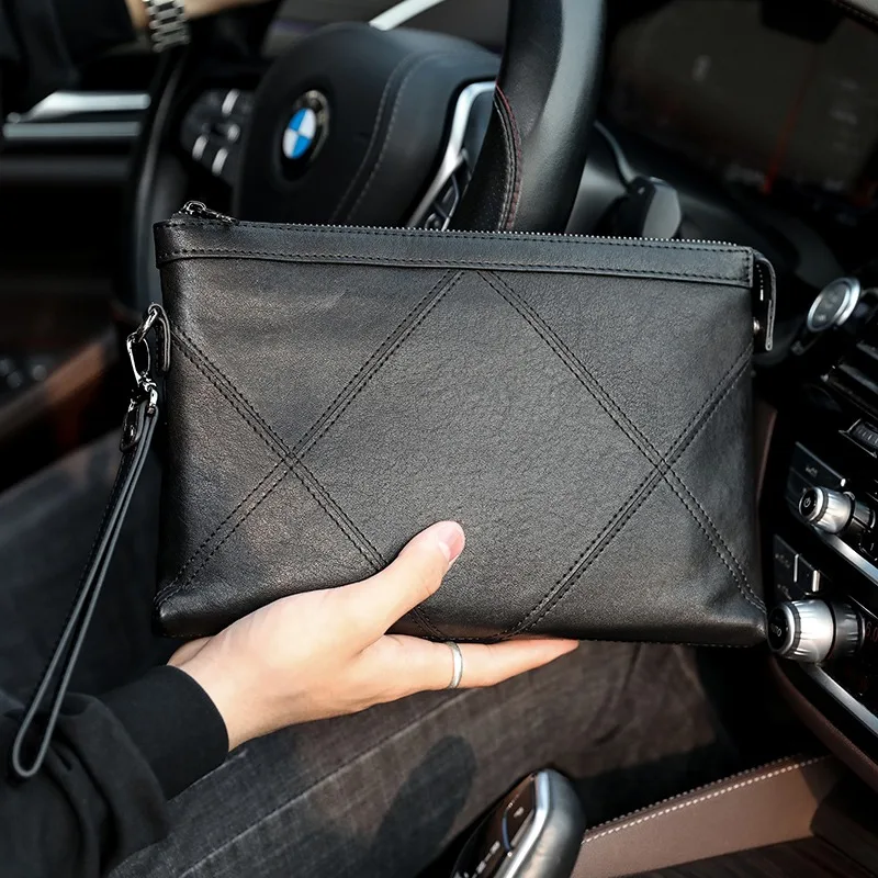 Senofan Merk Handtas Mannen Echt Lederen Zachte Schapenvacht Koppelingen Voor Mannen Envelop Tas Hoge Kwaliteit Heren Portemonnee Clutch Hot