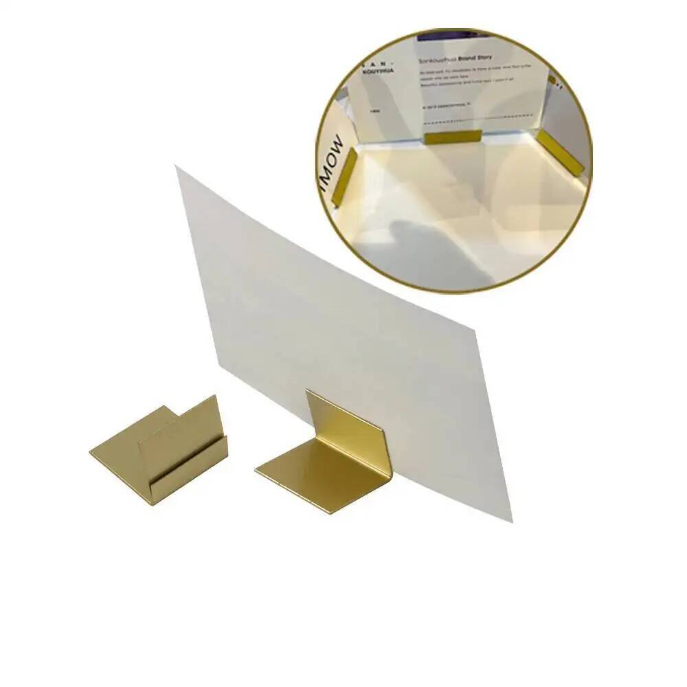 Advertising Label Rack Price Tag Holder Coppery Name Clips Price Ticket Base Stand For Bakery Shop Supermarket Mall