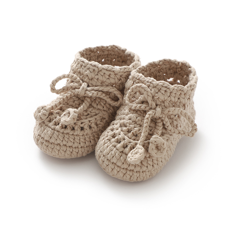 Meias de algodão de malha artesanais monocromáticas para bebês recém-nascidos, solas macias, primeiros caminhantes antiderrapantes, sapatos para crianças, meninos e meninas, moda, 0-1Y
