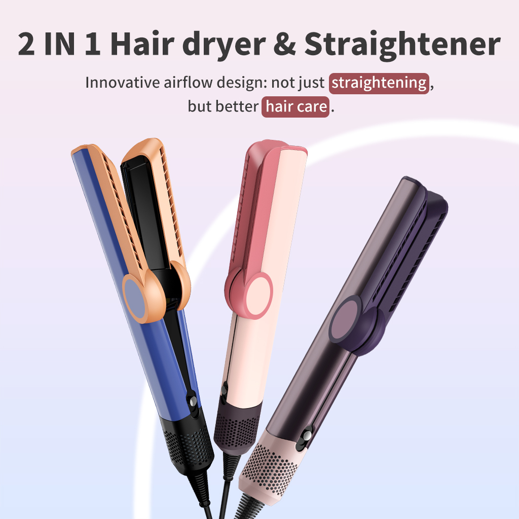 SenCiciMen2-in-1 Haargladmaker & Haardroger met negatieve ionen, haardroger en stijltang voor langdurige vochtinbrenging & glans, reis-haargladmaker, geschikt voor thuisgebruik, cadeau voor vrouwen