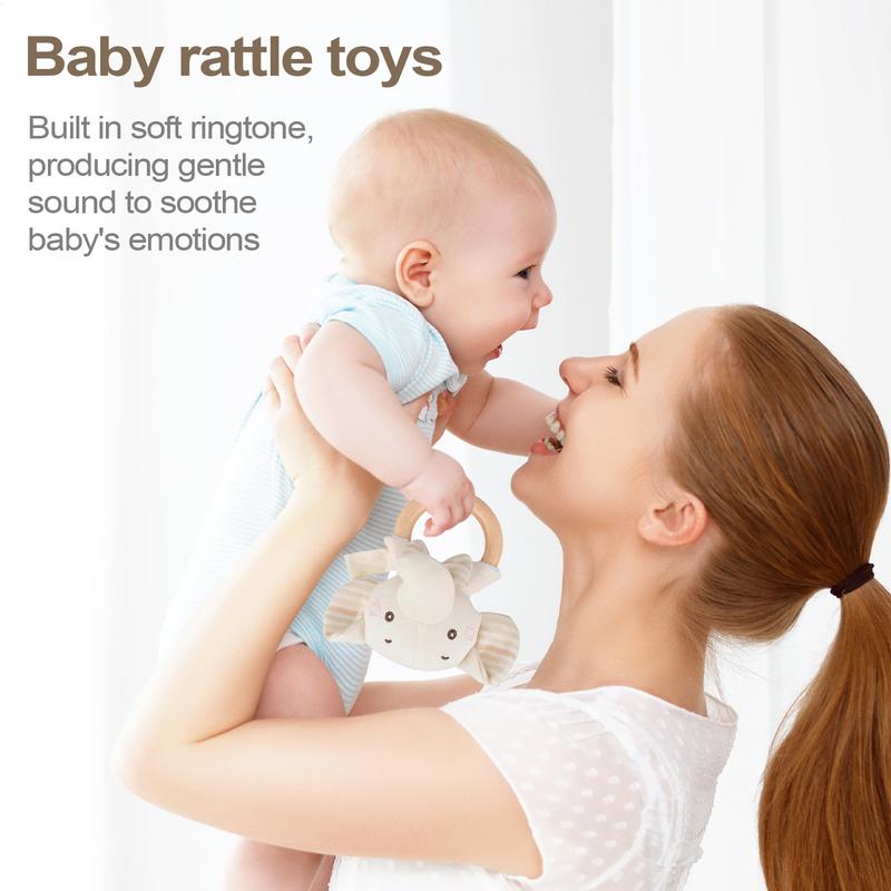 Hochet en peluche, jouets en forme d'animal en peluche, Shaker pour enfants, garçons et filles, éléphant, ours, lapin, Lion, jouets à poignée