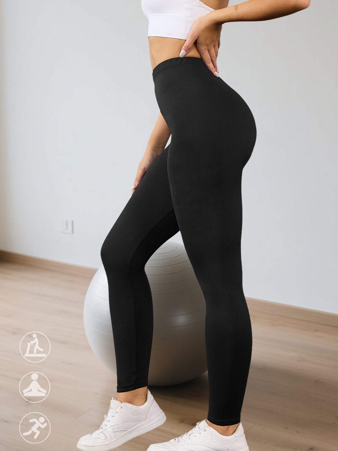 Leggings super macias de cintura baixa para mulheres – Calças elásticas de alta elasticidade para ioga, corrida, treino, roupas casuais