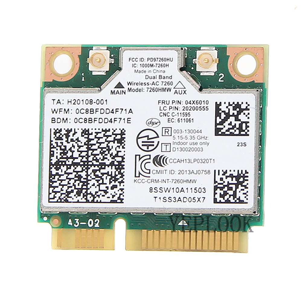 Мини-карта PCIe WiFi AC7260HMW для Lenovo S310 S440 S540 E440 K4250 Flex 14/15 M73Z 867 Мбит/с Wi-Fi Bluetooth4.0 двухдиапазонный 2,4G/5Ghz