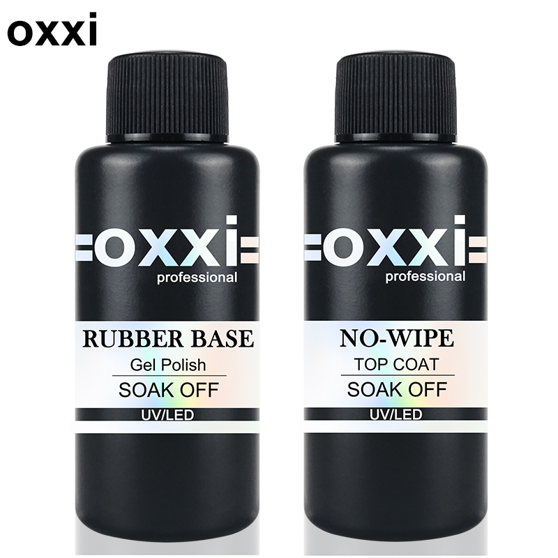 OXXI 50ml Gel Dasar Karet Kapasitas Besar Semi-permanen Tanpa Perlu Dibersihkan untuk Gel Polish Manikur Tebal UV LED Lapisan Dasar Kuku Gellac