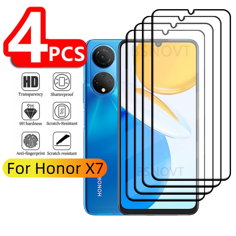 4 Uds para Honor X7 vidrio Honor X7 X 7 HonorX7 vidrio templado cubierta completa pegamento protector HD 9H Protector de pantalla Huawei Honor X7