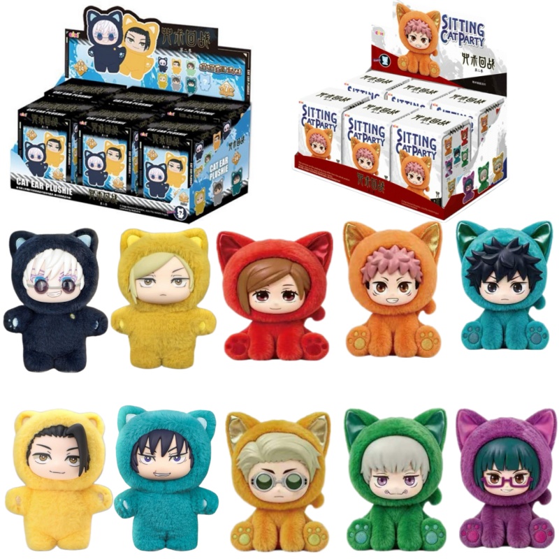 Jujutsu Line กล่องตาบอดอะนิเมะ Chara C ครอบครัวรุ่นรูป Push และ Y Cat Series Satoru Suguru Shoko Toji Decora Chion เครื่อง ds เทคนิคฟุต