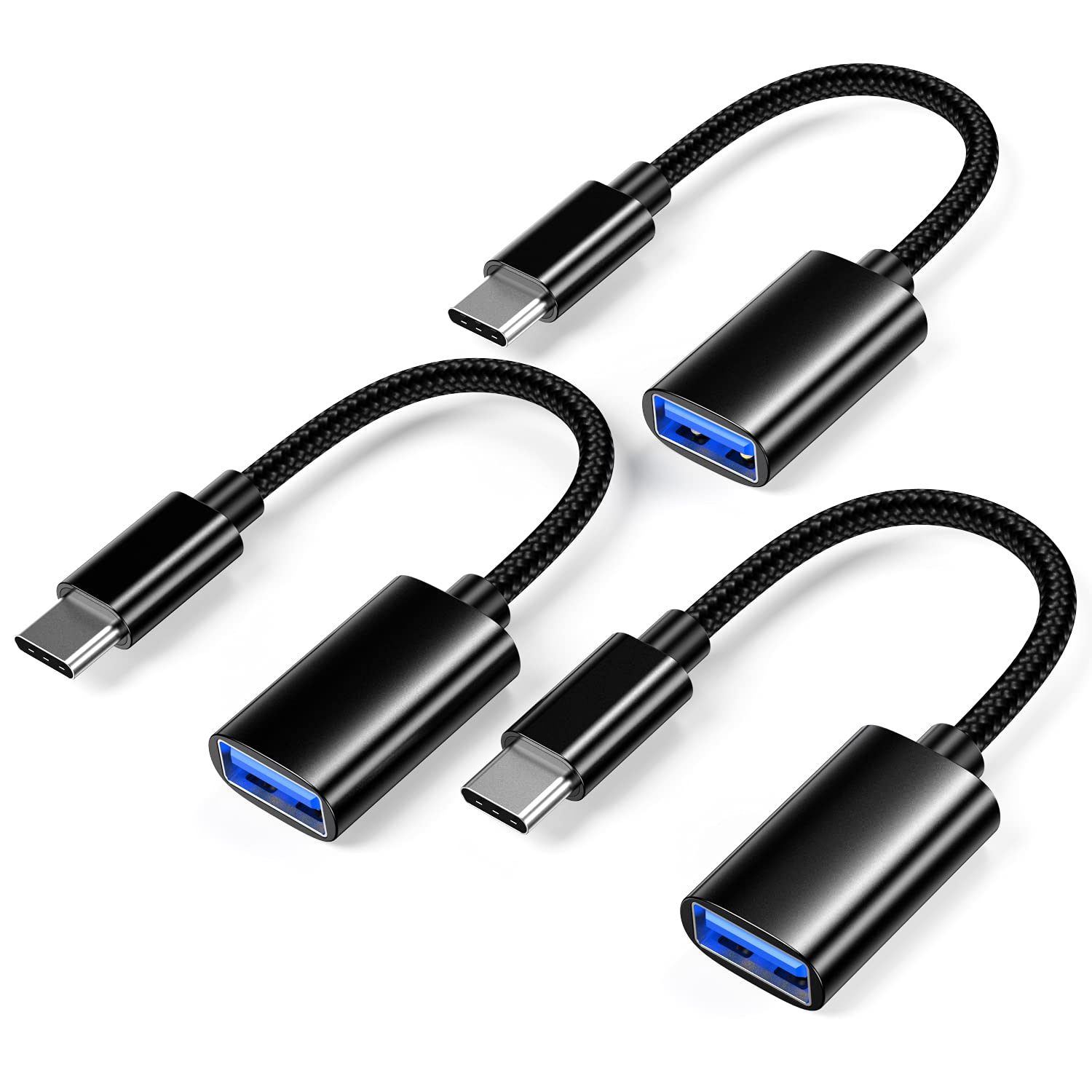 USB-C naar USB-adapter, USB-C mannelijk naar USB vrouwelijk OTG-datakabel, geschikt voor MacBook Pro/Air, iPhone 16 Pro Max/16 Plus/16e/15