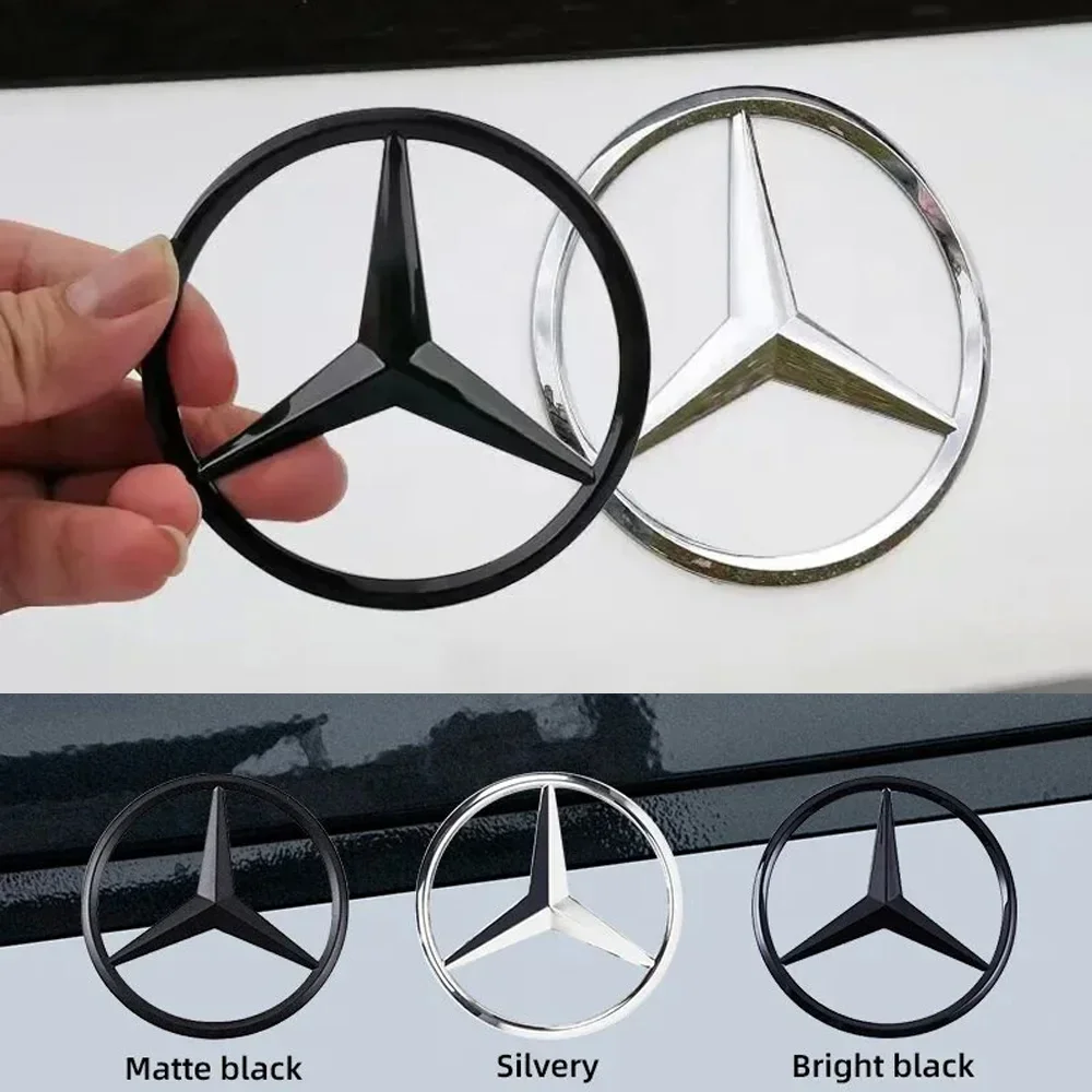 90mm maletero trasero de coche insignia media emblema pegatina para Mercedes Benz W203 W211 W204 W210 W212 Cla W205 W213 CLA CLK CLS ML