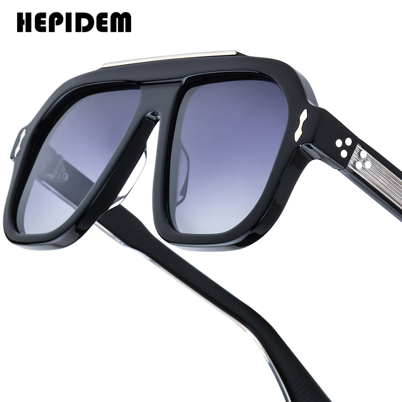 Солнцезащитные очки HEPIDEM из ацетата, поляризованные, мужские, дизайнерские, японские, ручной работы, оверсайз, квадратные, толстые, большие, женские, gm OC