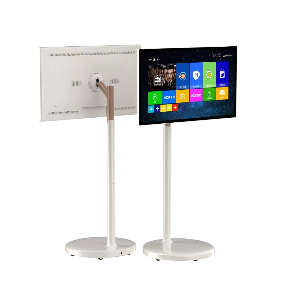 32-дюймовый смарт-дисплей LCD для рекламы, Android OS, Full HD разрешение, поворот на 360 градусов, передвижная подставка, зарядка