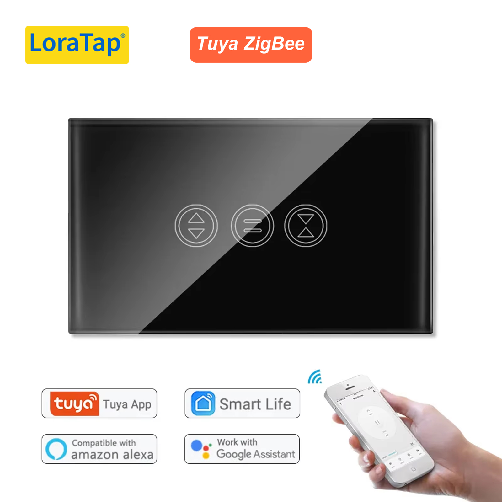 Tuya vida inteligente zigbee 3.0 cortina interruptor cego para persiana de rolo motor tubular google casa alexa controle voz app temporizador mqtt