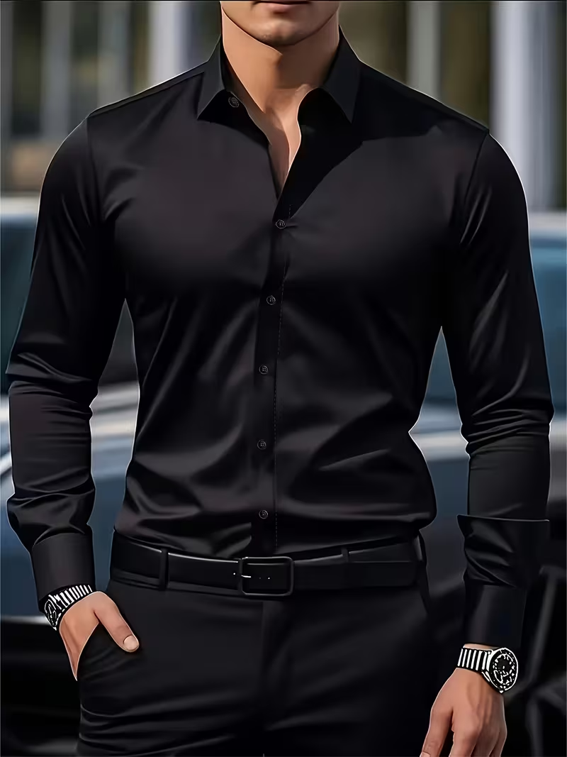 Nouvelle chemise d'été à manches longues pour homme – Tenue professionnelle respirante et légère pour le travail quotidien