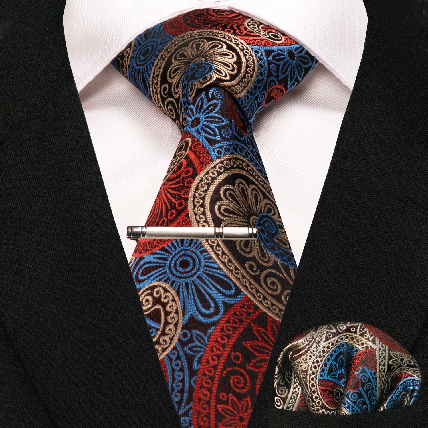 Jemygins Nieuwe Klassieke Zijde Mannen Stropdas 8Cm Goud Plaid Streep Paisley Business Stropdas Zakdoek Set Gift Wedding Party accessoires