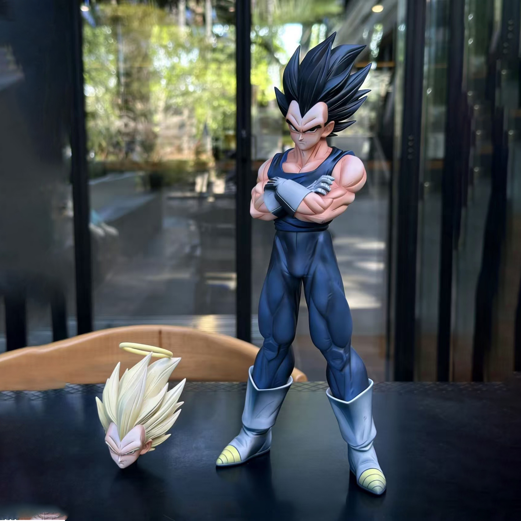 Figur Dragon Ball Z Majin Vegeta Baru Pengganti Kepala Vegeta Super Saiyan Action Figure 27cm/10.63inch Koleksi Model Mainan Hadiah