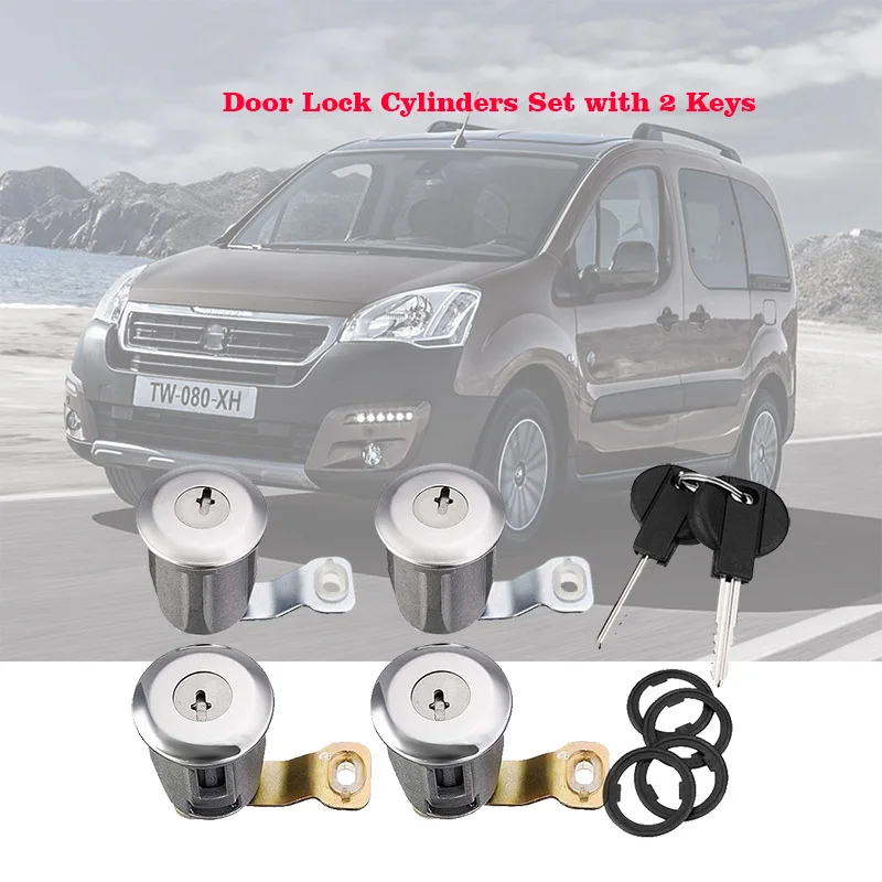 Комплект цилиндров замков дверей с двумя ключами для Peugeot, Citroen Partner, Berlingo, Xsara, Picasso 2001-2007 годов выпуска