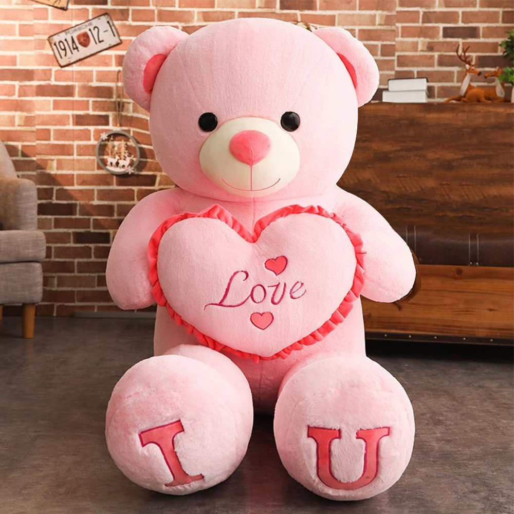Orsacchiotto gigante da 100 cm con scritta I LOVE YOU, adorabile orsacchiotto di peluche morbido e grande, orsacchiotto per adulti, regalo di compleanno per fidanzate