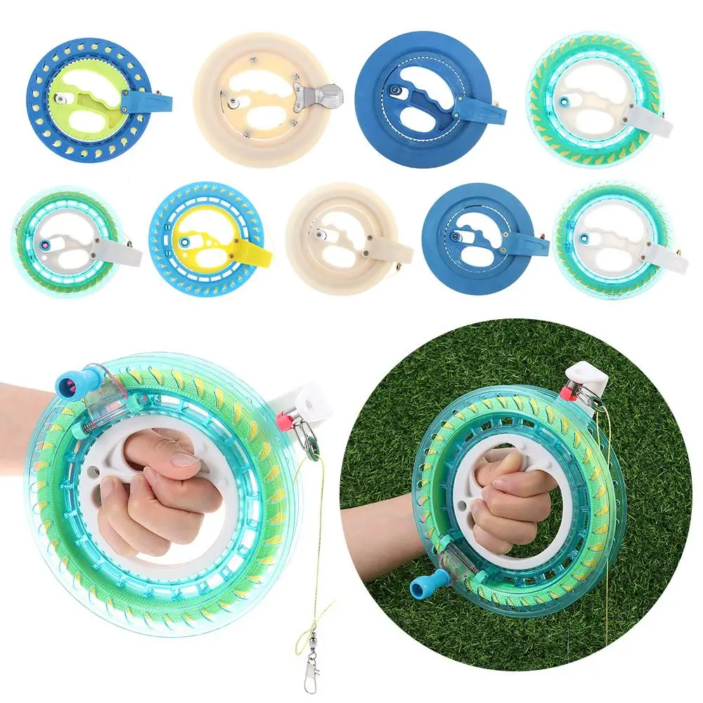 Kite Reel Winder Fire Wheel String Flying Handle Tool Twisted String Line Outdoor Round Blue Grip For Fying Kites 150-500M